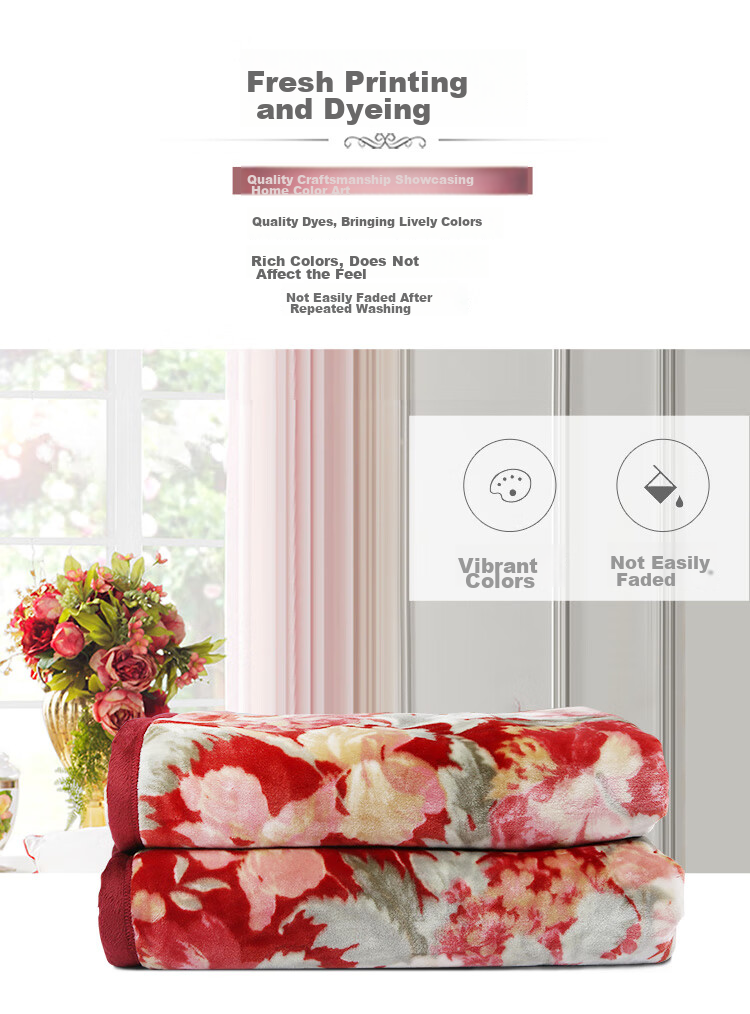 FUANNA Home Textile Blanket, Flannel Throw, Nap Blanket, Air Conditioning Blanket, All-Season Throw, Zuoyan Huakai 1.8*2m 7