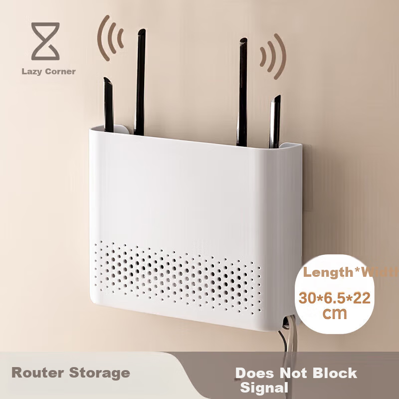 Настенный органайзер для роутера Lanjiaoluo, полка для Wi-Fi, без сверления, для ТВ-приставки, модема и удлинителя