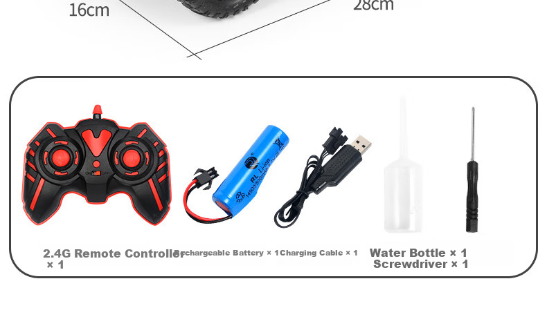 Kuangyeqishi Children's Remote Control Off-Road Electric Racing Car with Sound And Light Effects, Spray Function, Birthday Gift for Boys Aged 3-6 12