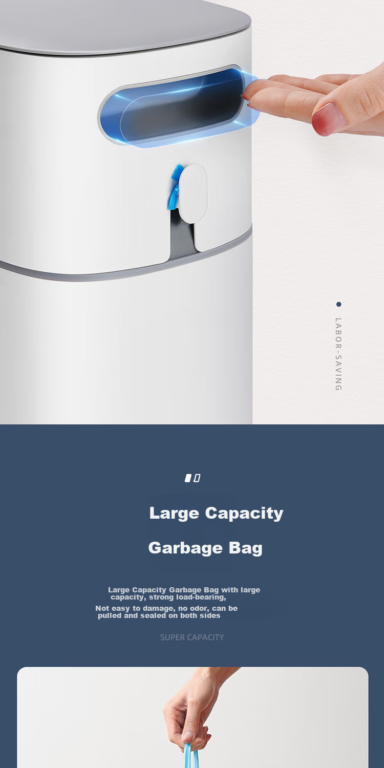 Ecoco Trash Can, 8L, Automatic Bagging with Lid, Narrow Gap for Bathroom, Kitchen And Home Use, E2366 Gray 7