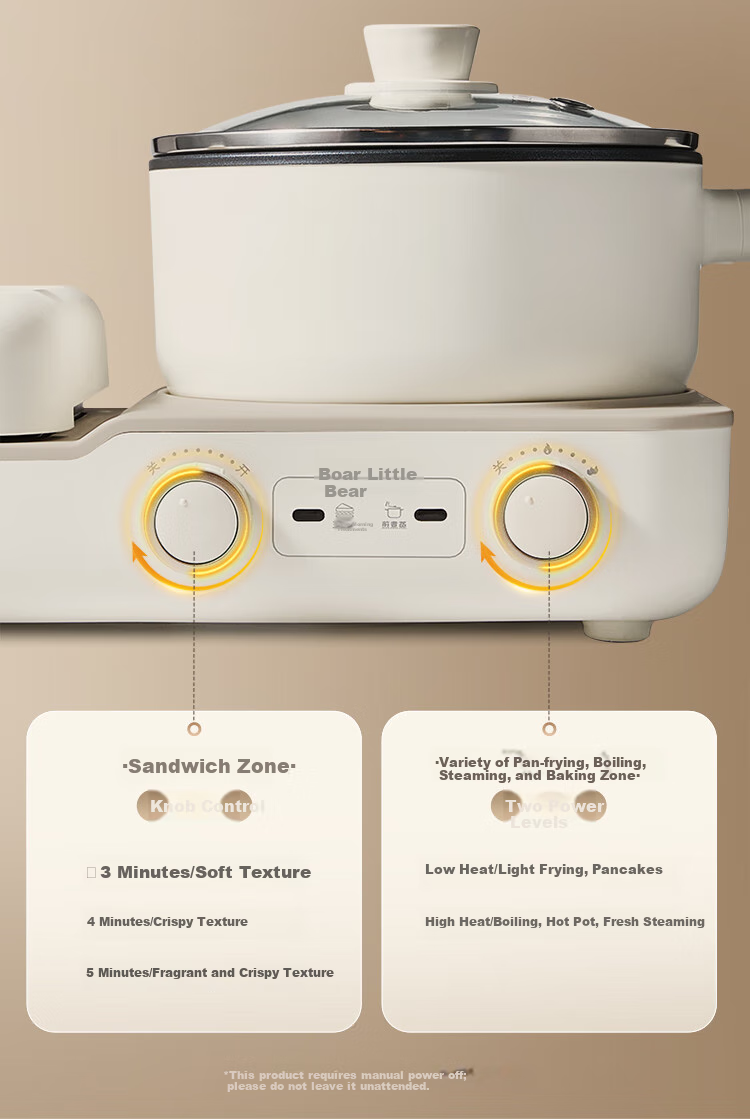 Bear Breakfast Machine, Sandwich Maker, Toaster, Bread Maker, Detachable Pancake Griddle, Electric Griddle, Light Meal Machine, Sandwich Maker DSL-C10M1 10