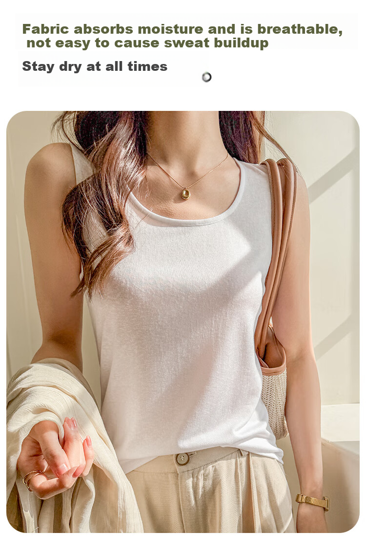Dushiliren Snowflake Lyocell Camisole Tank Top for Women, All-Season Undershirt, Loose-Fitting Sleeveless T-Shirt, Suitable for Outer Wear, Flattering And Slimming 5