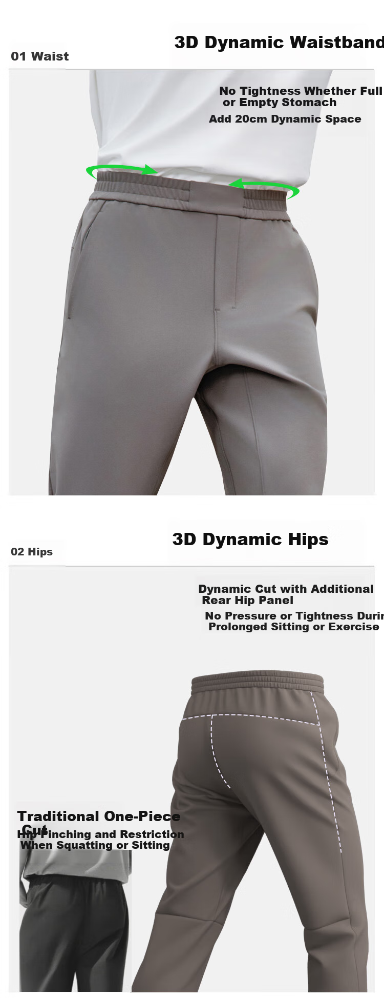 JD Jingzao Water-Repellent 25 New Men's Sports Pants Autumn Winter Warm Outdoor Hiking Durable Commuter Casual Pants Gray L 13
