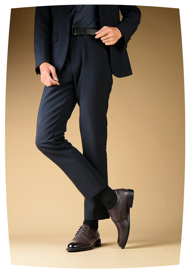 HLA Men's First Layer Cowhide Leather Dress Shoes British Business Casual T332 Black 39 7