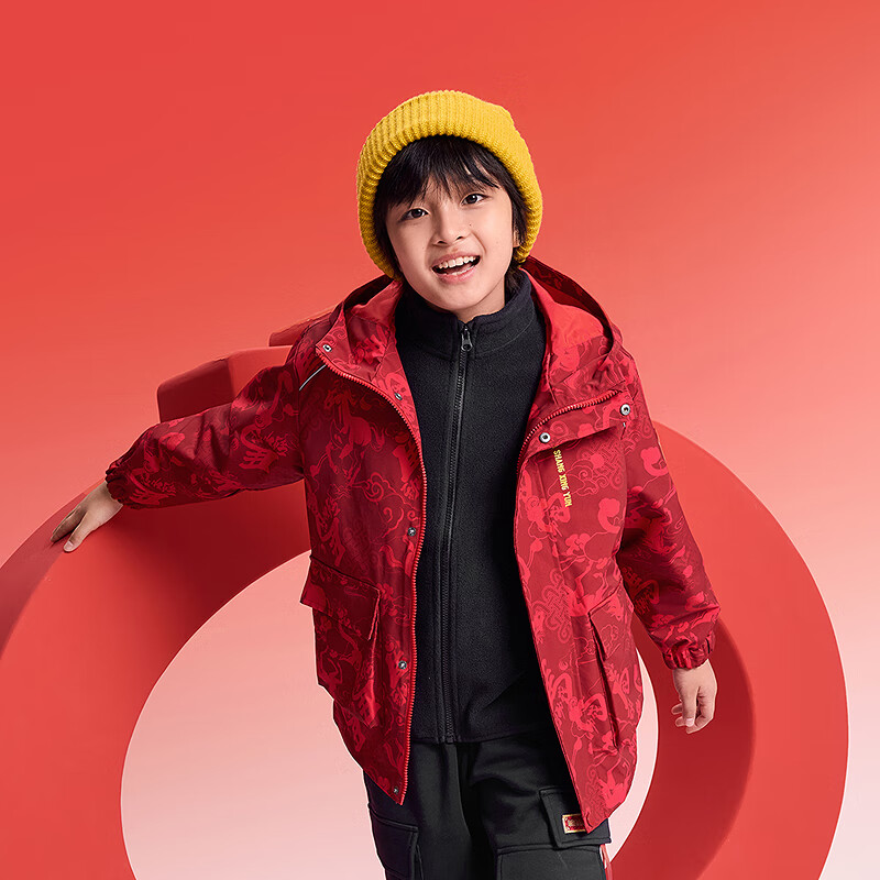 BALABALA Kids Fleece Two-Piece Set Boys' Jacket 2025 Spring Autumn Cotton Waterproof New Year Outfit