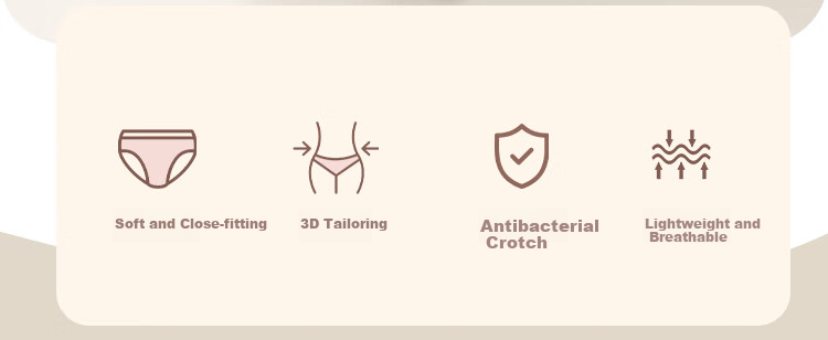 Hengyuanxiang Women's High-Waist Plus Size Antibacterial Crotch Triangle Panties for Middle-Aged And Elderly, 4-Pack 2