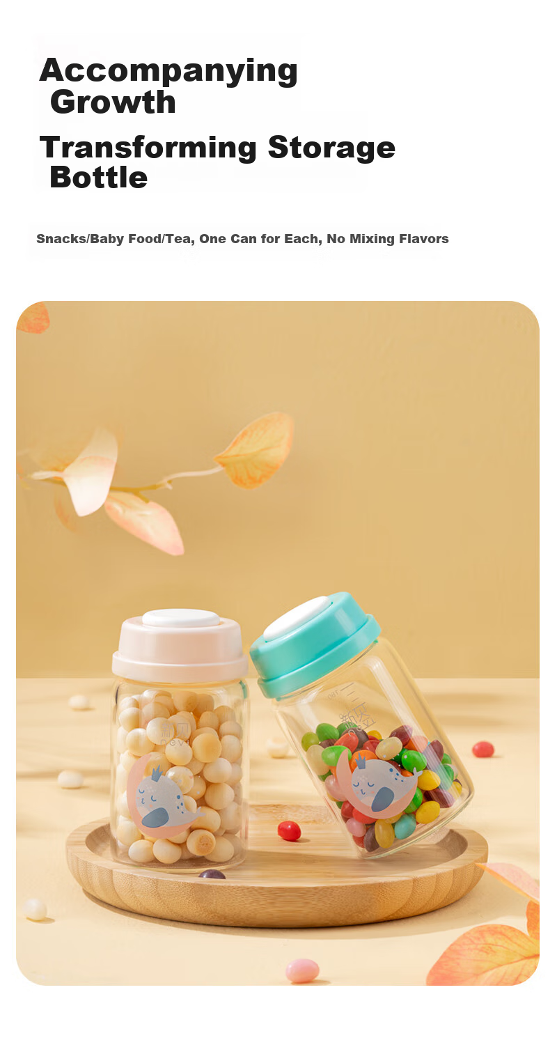 Xenbea Glass Breast Milk Storage Cup, Sealed Container for Breast Milk Preservation, PP Material with Lid, 180mL, Pack of 2, 9161 12