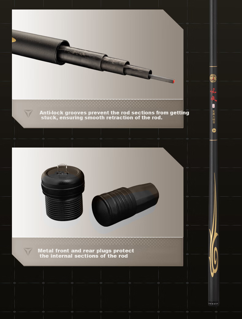 Jinglang Fishing Rod, Handheld, 3.6 Meters, Dark Black, for Wild Fishing And General Use, Lake And Reservoir Fishing Rod, Ultra-Light, Ultra-Hard, 28 Sections, Fishing Tackle 11