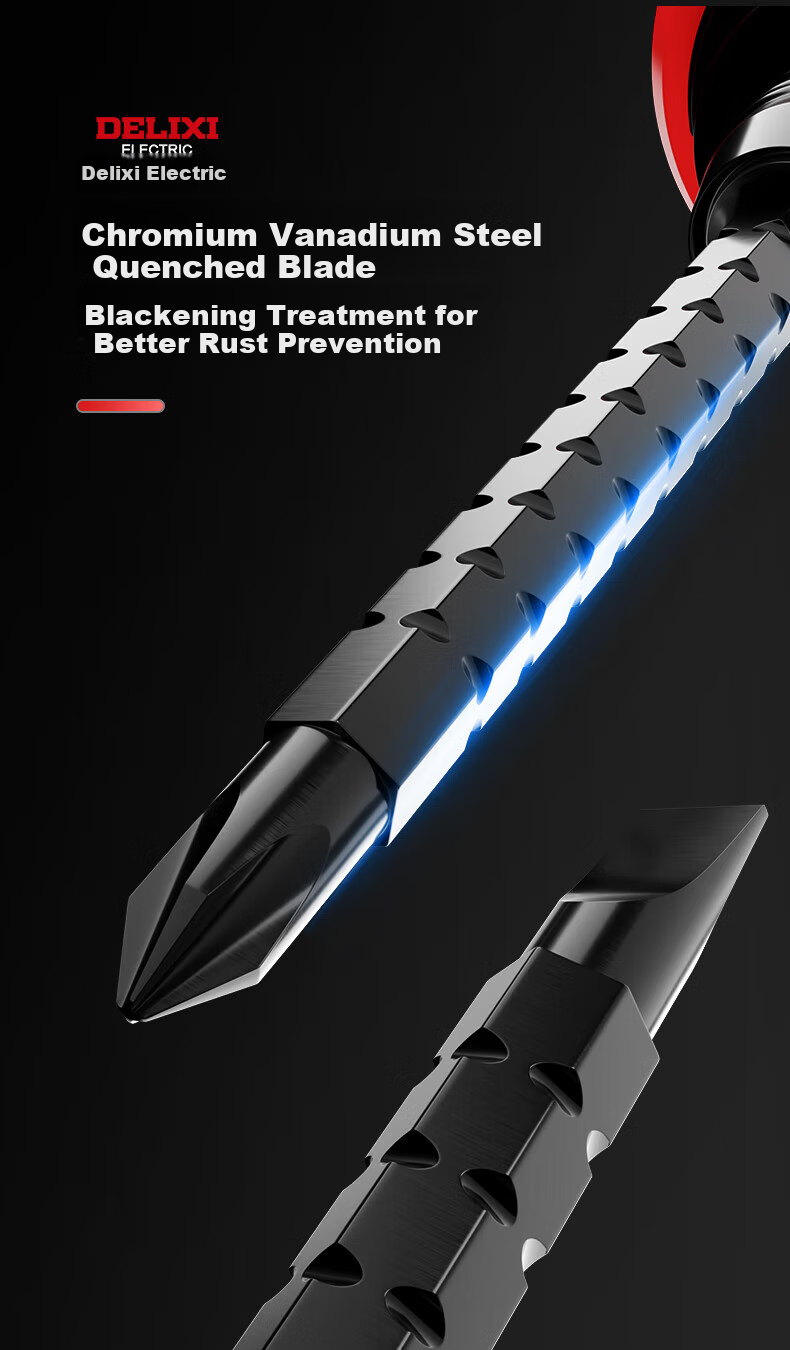DELIXI Ratchet Screwdriver Set Multi-Functional Phillips and Slotted Telescopic Screwdriver Household Labor-Saving Tool 7