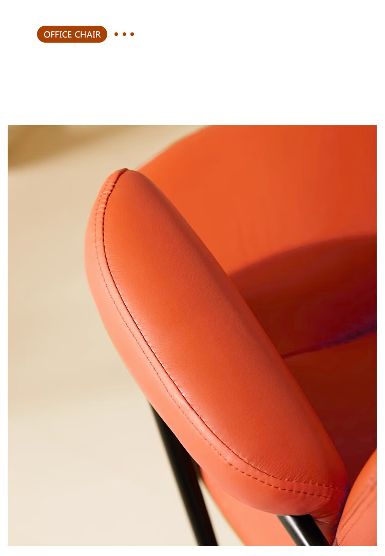 Annafu Computer Chair, Office Chair, Gaming Chair, Home Ergonomic Chair, Backrest Chair, Swivel Chair BG332, Black Legs, Orange 9