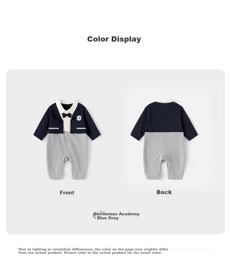 Babylove Infant Romper Spring And Autumn Season, Baby Boy Faux Two-Piece Pure Cotton Onesie, Gentleman English Style Trendy First Birthday Party Outfit 7