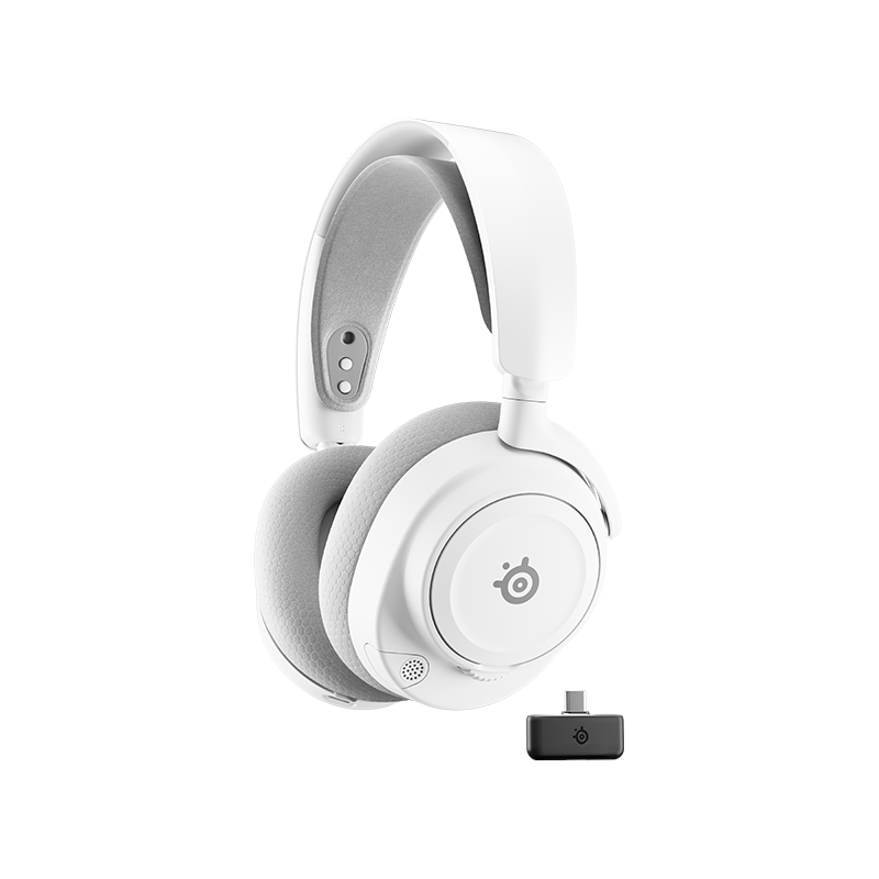 SteelSeries Arctis Nova 7 Gen 2 White Wireless Gaming Headset 2.4GHz/Bluetooth/3.5mm Tri-Mode AI Noise-Cancelling Microphone for PC PUBG
