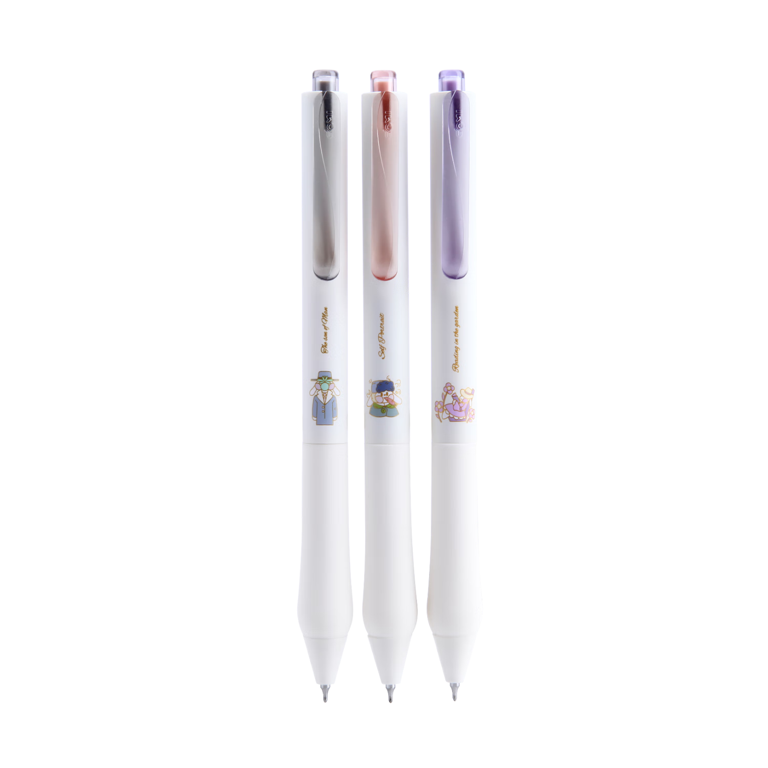 Dongmi Gel Pens: Cute Cartoon Design, Artistic Ins Style, High-Quality Signature Pens, Umbrella-Wielding Women + Pearl-Earring Girls + Mona Lisa, 3 Pens Dongmi DM802