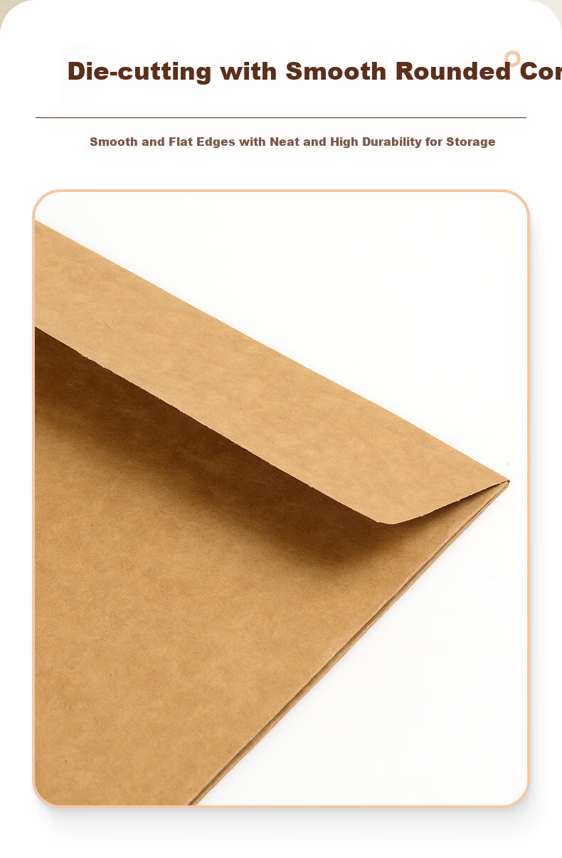 Yuzijian 20 Bid-Specific Document Folders, A4 Mixed Pulp Kraft Paper File Folders, 250g Thickened Version/8cm Side Width, Includes Sealing Strips, 2647 8