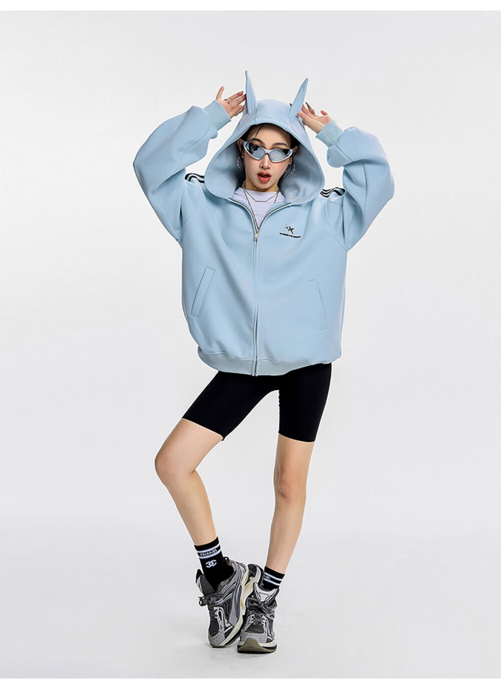 ICH MODE American Vintage Ear Hoodie Cardigan Jacket Women Spring Autumn New Loose Casual Sweatshirt Top Wine Red M 11
