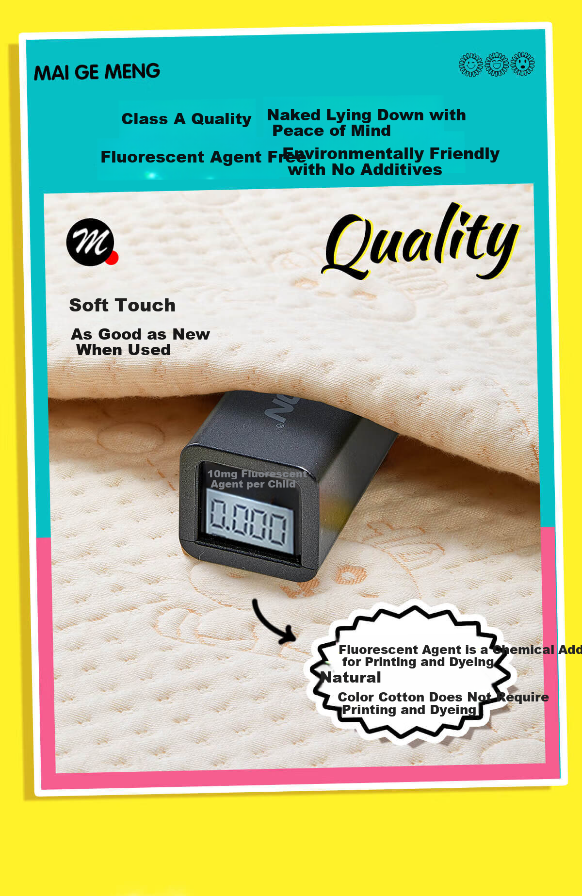 Maigemeng Washable Baby Changing Pad, Cotton Waterproof And Leak-Proof Bed Sheet for Infants, 80*100cm 12