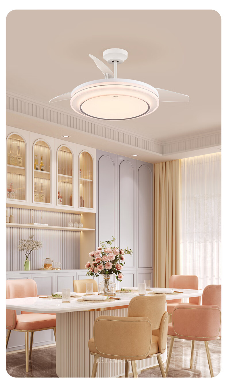 OPPLE Fan Light, Ceiling Fan Light with Remote Control, Integrated LED Lighting, Ra95, Dining Room And Bedroom Light, Kitchen Ceiling Fan Light, 48 Watts, Xiaofeng 15