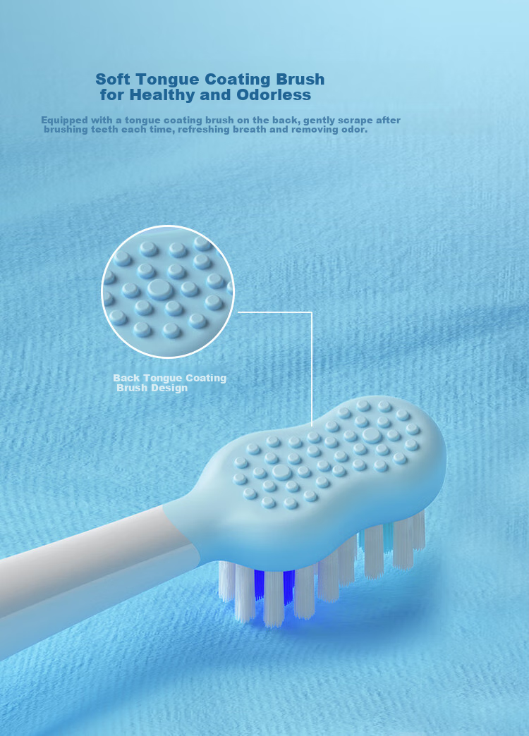 Hongmengzhixuan Libode Smart Children's Electric Toothbrush Heads, Figure-8 Shape, 2-Pack (Blue) 4