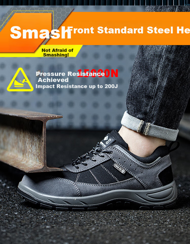 Dinggu Safety Shoes for Men, Lightweight Steel Toe Cap, Wear-Resistant Solid Sole, Anti-Smashing And Puncture-Proof, Construction Site Work JD855hui43 4