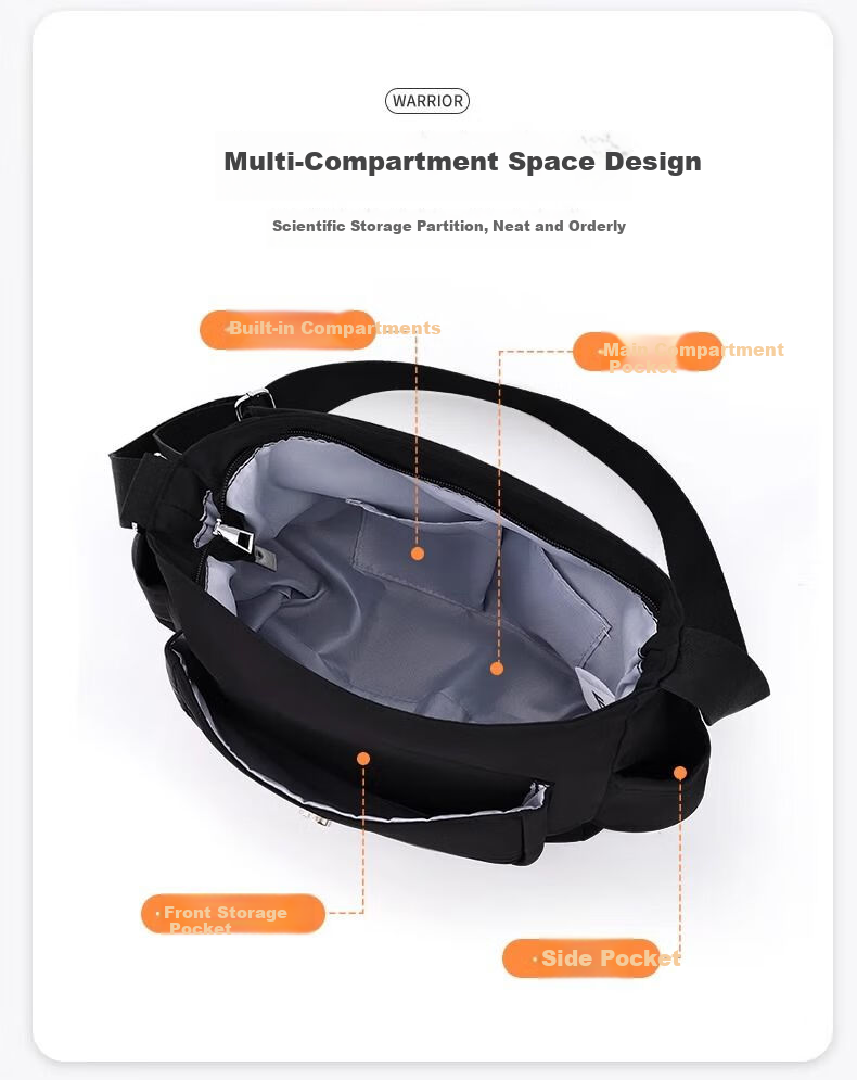 Huili Crossbody Bag, Large Capacity for Men And Women, Casual Shoulder Bag for School, Simple Versatile Lightweight Tablet Bag, Messenger Bag for Students 3