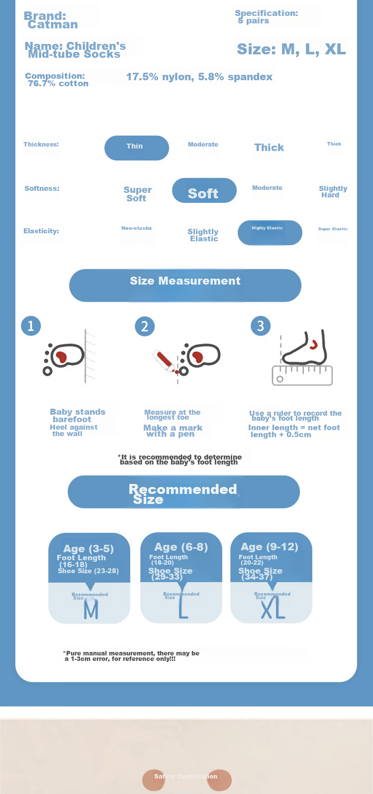 MiiOW Children's Socks for Boys, Summer Thin Breathable Mesh Socks, Boys' Thin Mid-Calf Cotton Casual Socks 8