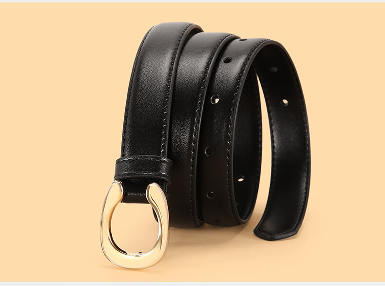 TUCANO Women's Leather Belt Denim Waist Belt Smooth Buckle Plate Buckle Pin Belt Birthday Gift for Girlfriend 2