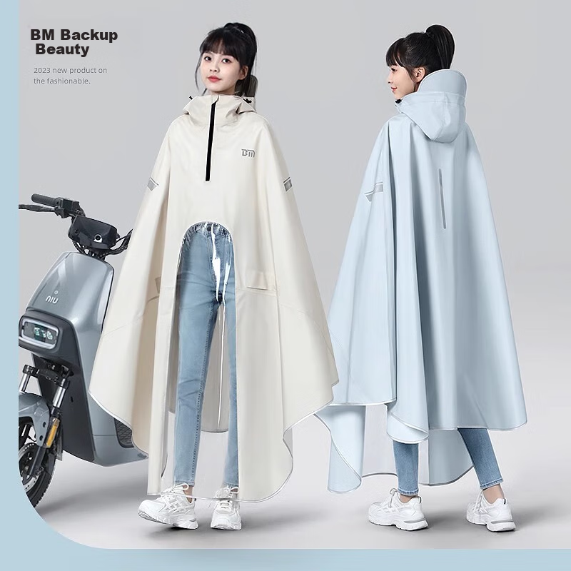 Beimei Raincoat for Electric Scooters And Bicycles, Adult Long Full-Body Heavy-Duty Thick Rain Poncho for Wome