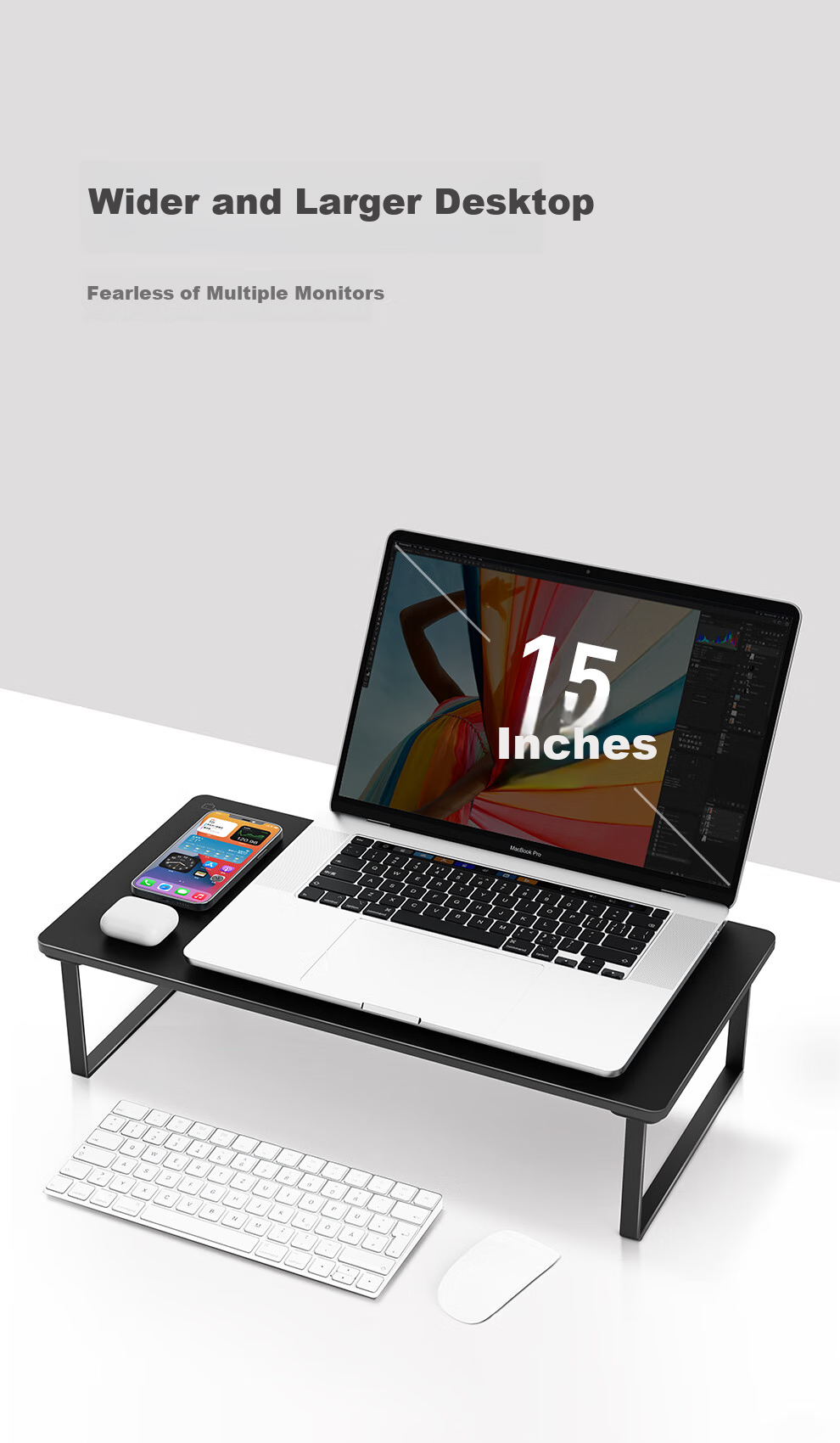 Saijing D1 Computer Desk, Office Desk, Height Adjustable Desk, Laptop Riser, Adjustable Standing Desk, Small Mouse Pad Holder 8