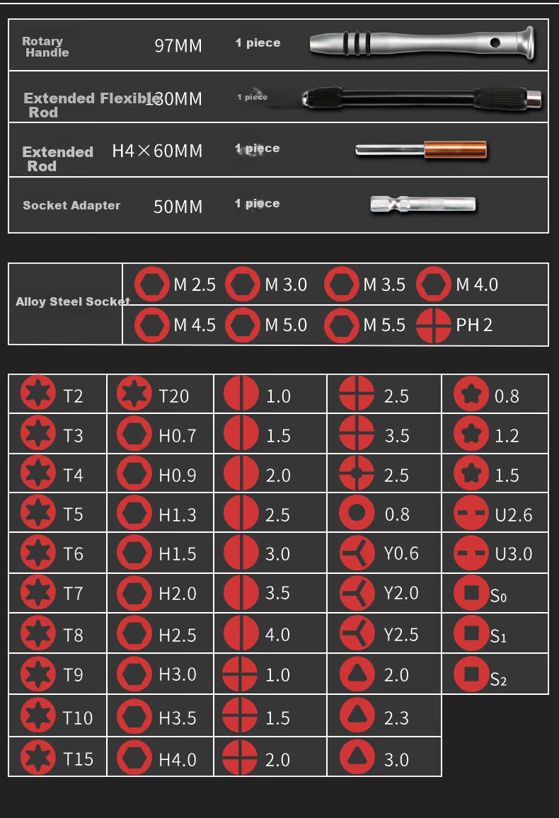 DELIXI Precision Screwdriver Set, Multifunctional Household German Universal Laptop Cleaning And Disassembly Phone Repair Tools 8