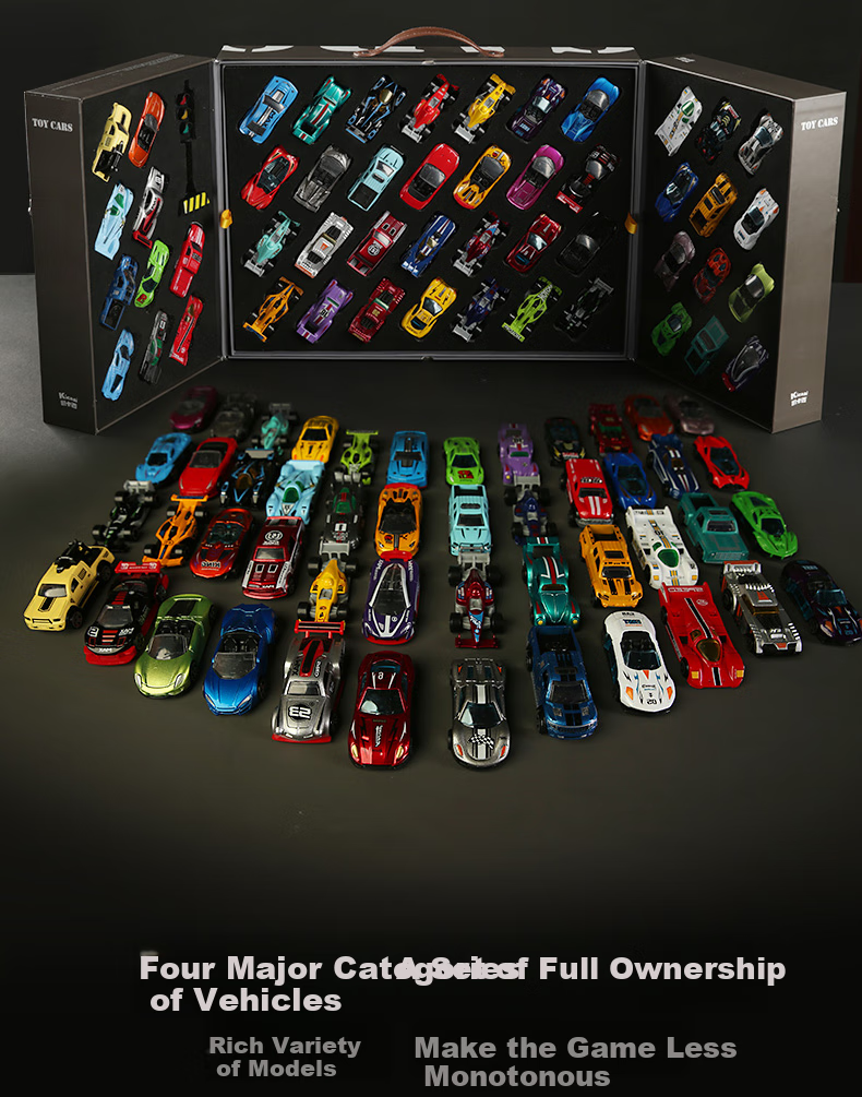 Kaikaxi 50 Alloy Car Models, Realistic Racing Cars, Collectible Toys for Children, Birthday Gift for Boys 3