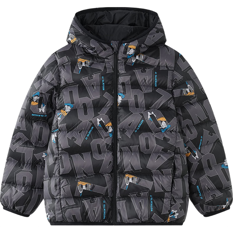 Disney Kids Lightweight Down Jacket 2025 New Autumn Winter Boys Girls Hooded Warm Sports Coat