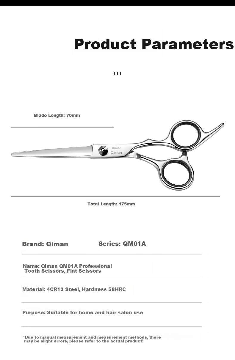 Qiman Hair Cutting Scissors, Hair Trimmer, Thinning Shears, Straight Scissors, Haircutting Tool, Bangs Trimmer, Professional Adult And Children's Hair Cutting Scissors Set, Father's Day Gift 11