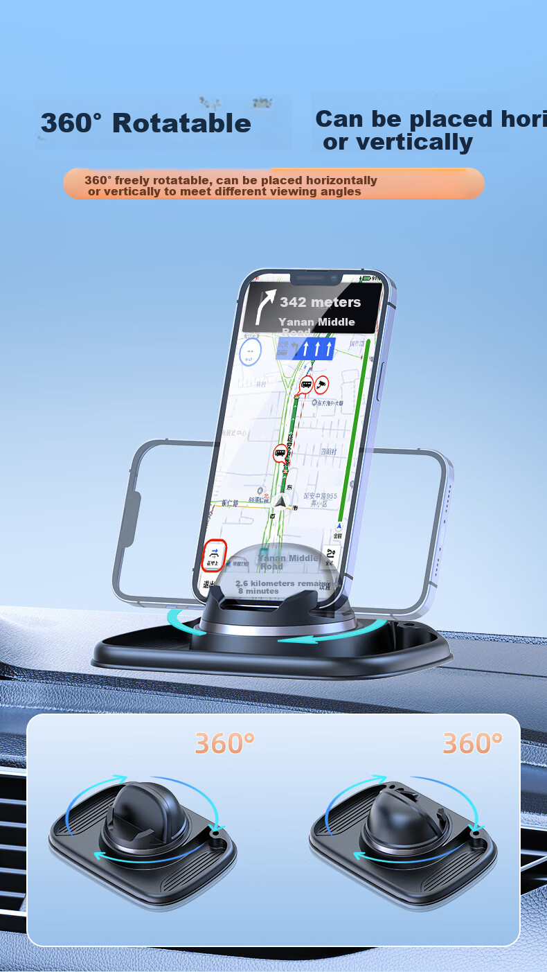 Dijialun Car Phone Holder, Magnetic Dashboard Mount for Navigation, Multifunctional New Style National Flag Ornament 7