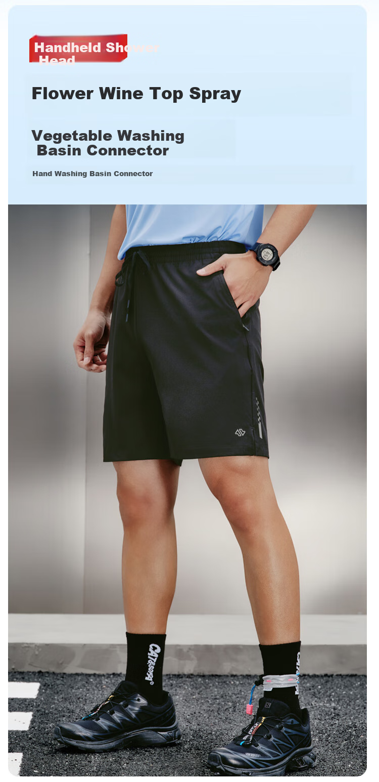 JD Original Wind Quick-Dry Sports Shorts for Men, All-Season Running Casual Pants, Fitness Training Breathable Five-Point Shorts, Light Gray, Size L 3