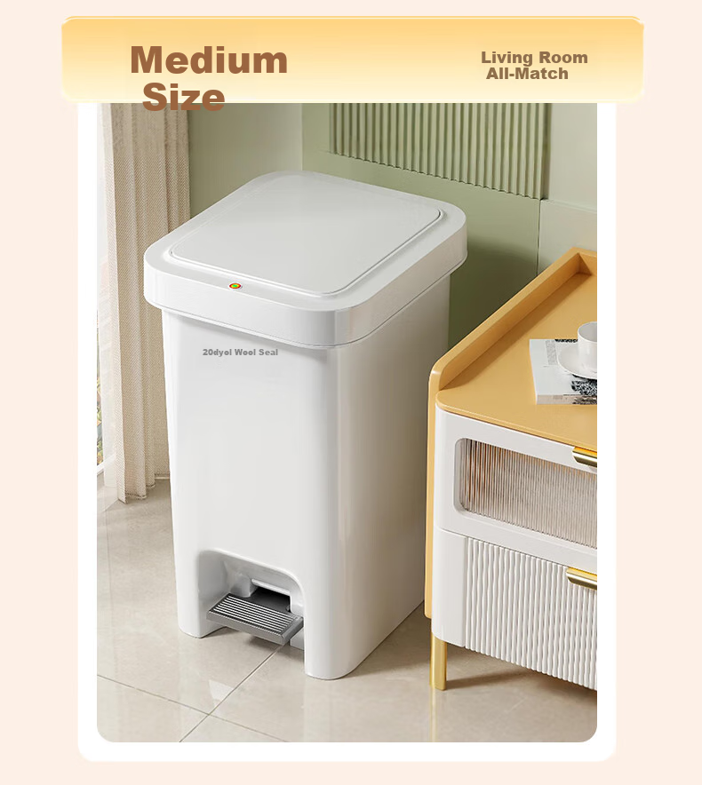 Jiabangshou Pedal Trash Can, 21.4L Capacity, Dual Opening Lid, Hand Press And Foot Pedal Operation, Large Size for Home Kitchen Use, High Capacity 11