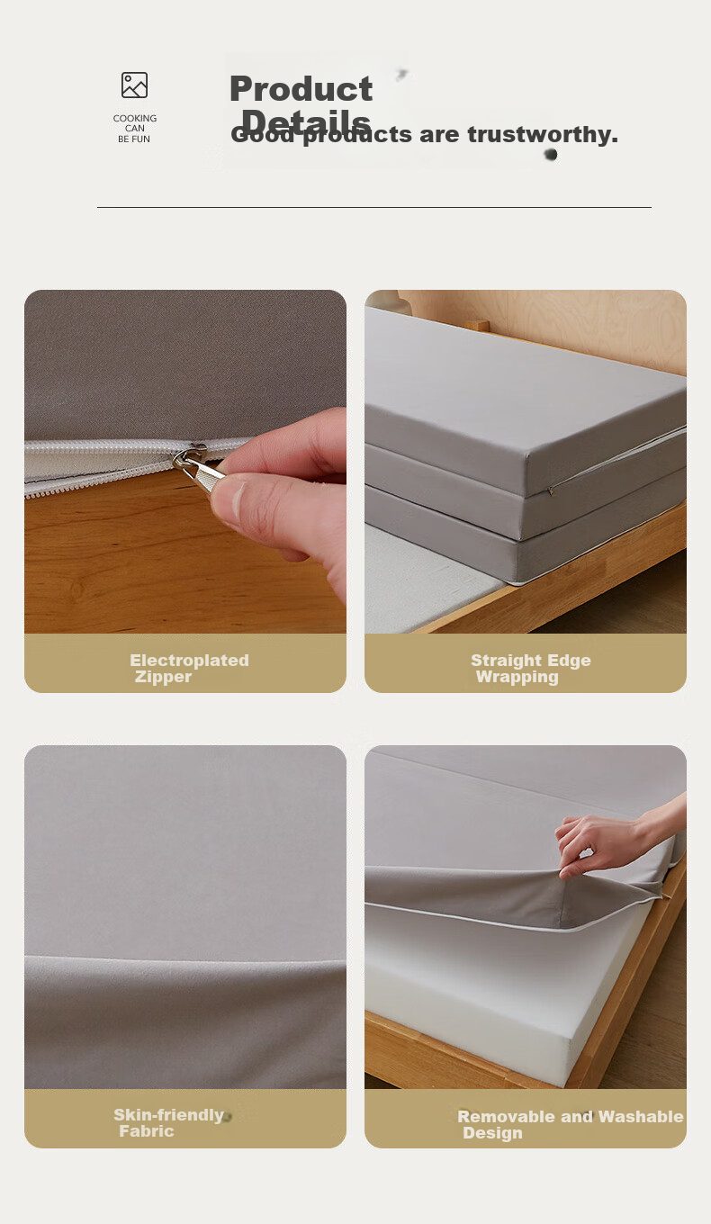 Hengyuanxiang Foldable Foam Mattress, 1.2x2 Meters, Floor Mat for Naps, Single Person Rental Apartment Tatami Bed Pad 7