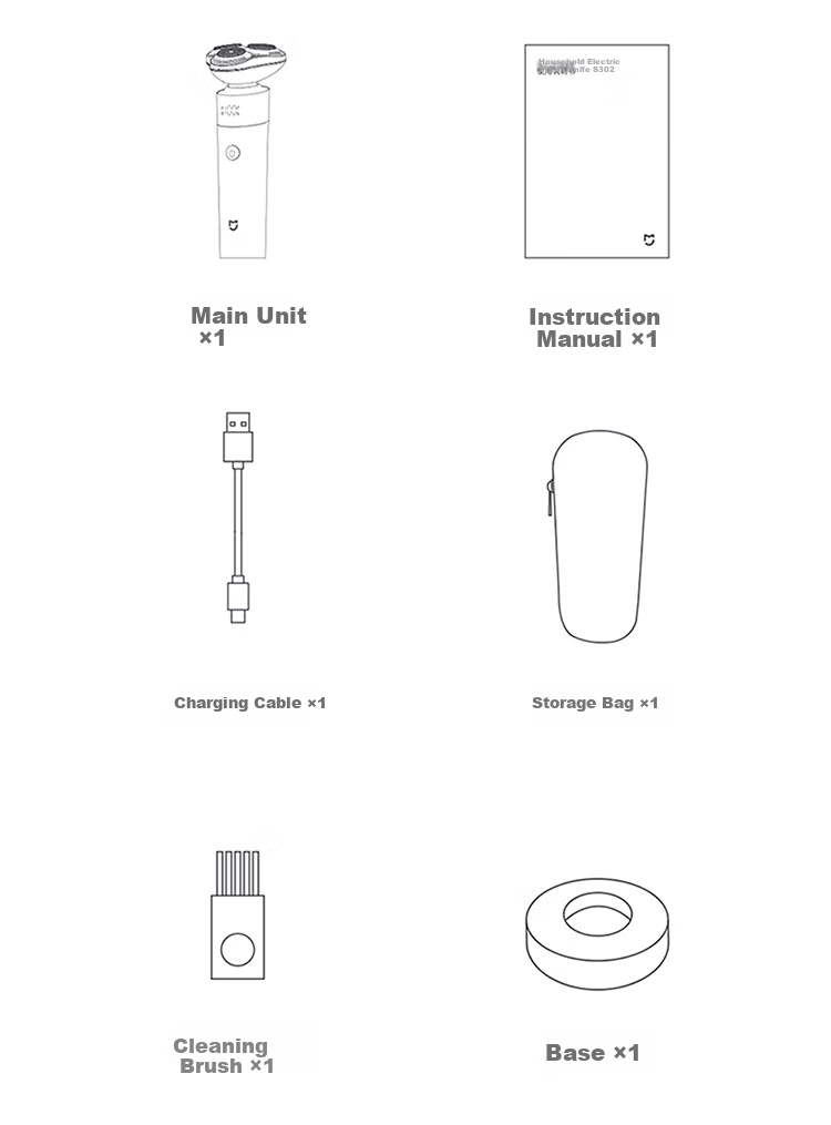 Mijia [Mid-Autumn Festival Gift] Electric Shaver S302, Xiaomi Rotary Razor, Double-Ring Curved Blade Net, Floating Close-Shave Razor, Gift for Father Or Boyfriend on Holidays 12