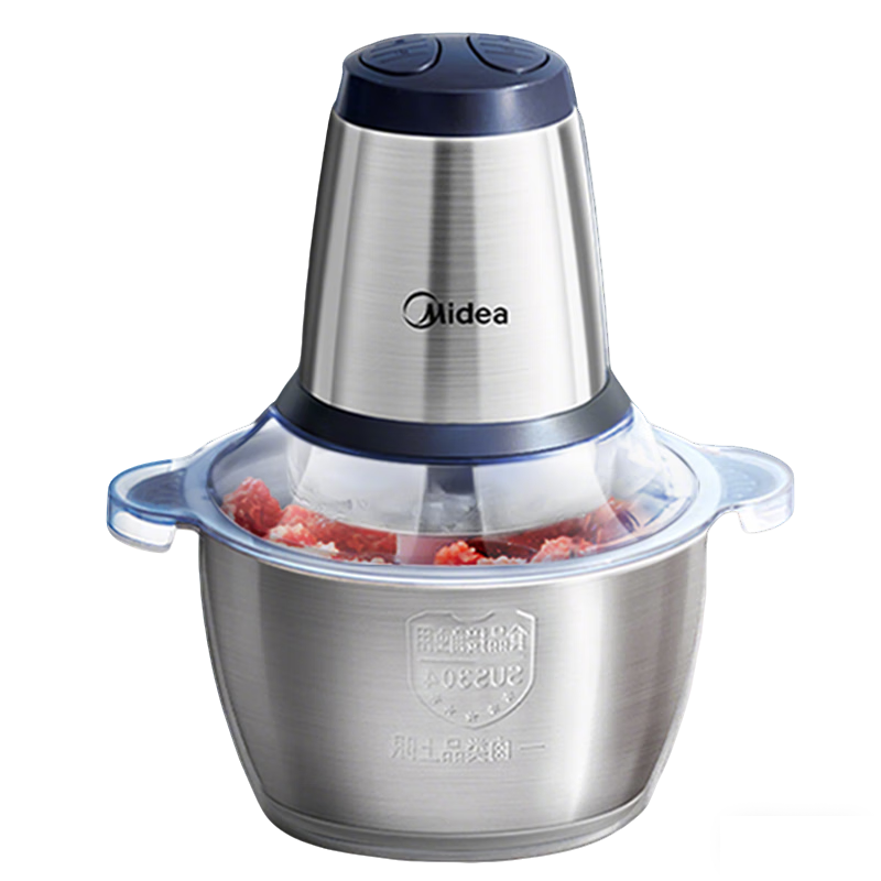 Midea Meat Grinder, Home Use Mincer, Electric Multi-Functional All-In Food Processor, Meat And Vegetable Chopper, Garlic Press, Stainless Steel Baby Food Mixer, Easy235, Approximately 2L
