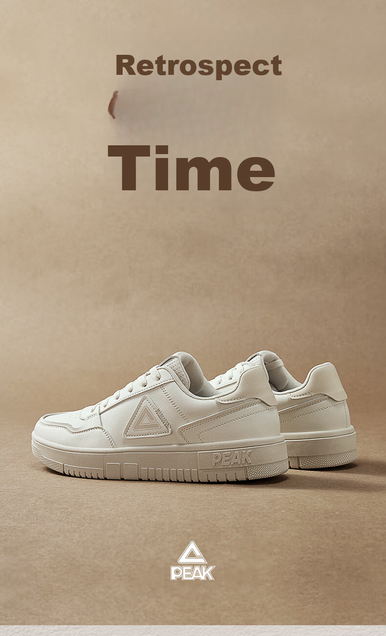 PEAK Men's Sneakers, Air Force One Style, Summer Low-Top Casual Shoes, Trendy Soft-Soled White Shoes, Versatile Sports Shoes, DB310127 1