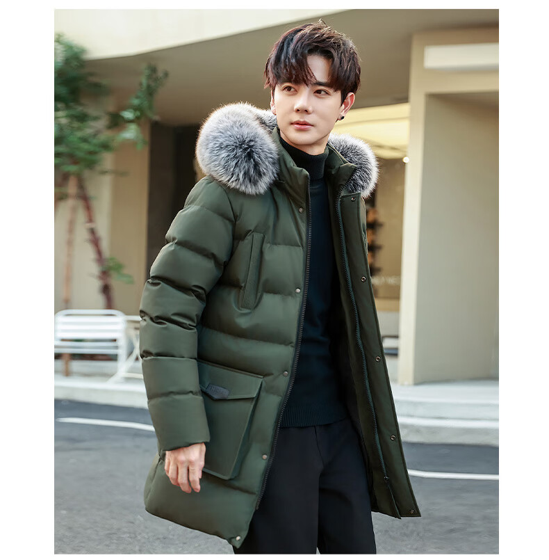 PLAYBOY Cotton Coat, Winter Mid-Length Style, Thickened Warm Padded Jacket, Plus Size Outerwear, Black, 5XL 13