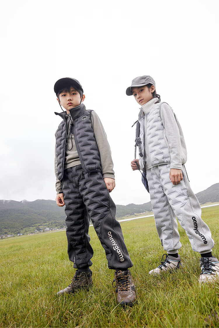 Onmygame [Light Warm Series] Children's Triple-Protection down Vest Autumn And Winter Wear Waistcoat, Space Black, 110 4