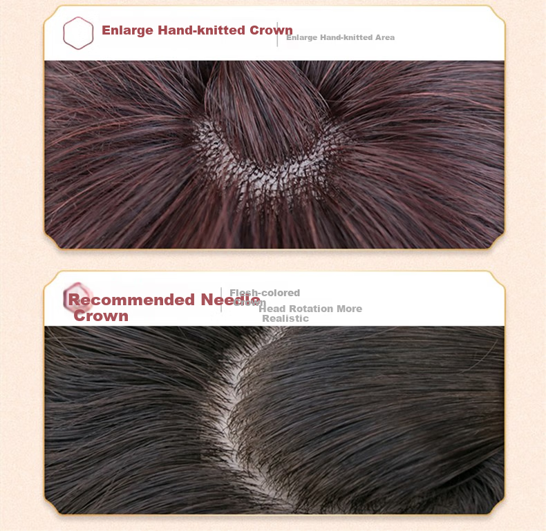 Baisitang Women's Mid-Length Wig Full Head Covering Real Human Hair for Middle-Aged And Elderly, Gift for Mom (Dark Brown) 2