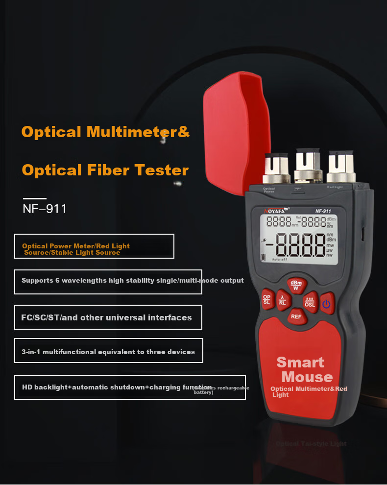 Jingmingshu NF-919 Multifunctional Fiber Optic Tester, Optical Power Meter, Light Source, Red Light Can Measure Communication Network, Telecom Network, Cable TV Fiber Optic Line Engineering Construction Inspection And Maintenance 20