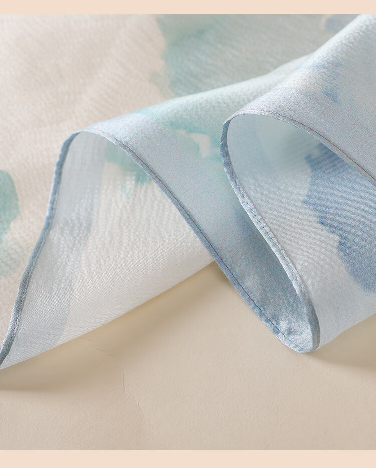 Shanghai Story Women's 100% Mulberry Silk Pearl Satin Scarf Gift Box Autumn Lotus 15