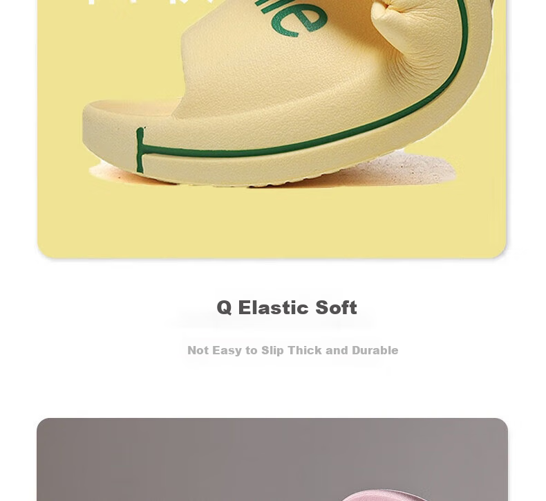 Huameijianbu Solid Color Instagram-Style Slippers, Bathroom Indoor And Outdoor Soft-Soled Squishy Feeling Sandals, Women's Style HM915, White, Size 38-39 11