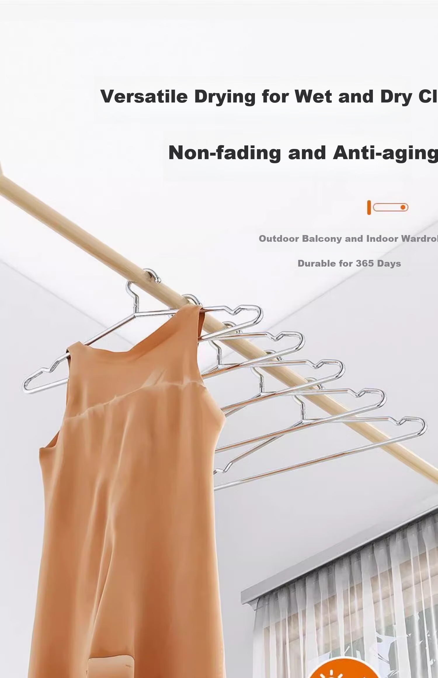 Guangduola Solid Stainless Steel Clothes Hangers, Household Garment Rack, 40cm, Pack of 10, Moisture-Proof, Seamless, Suitable for Both Wet And Dry Use 10