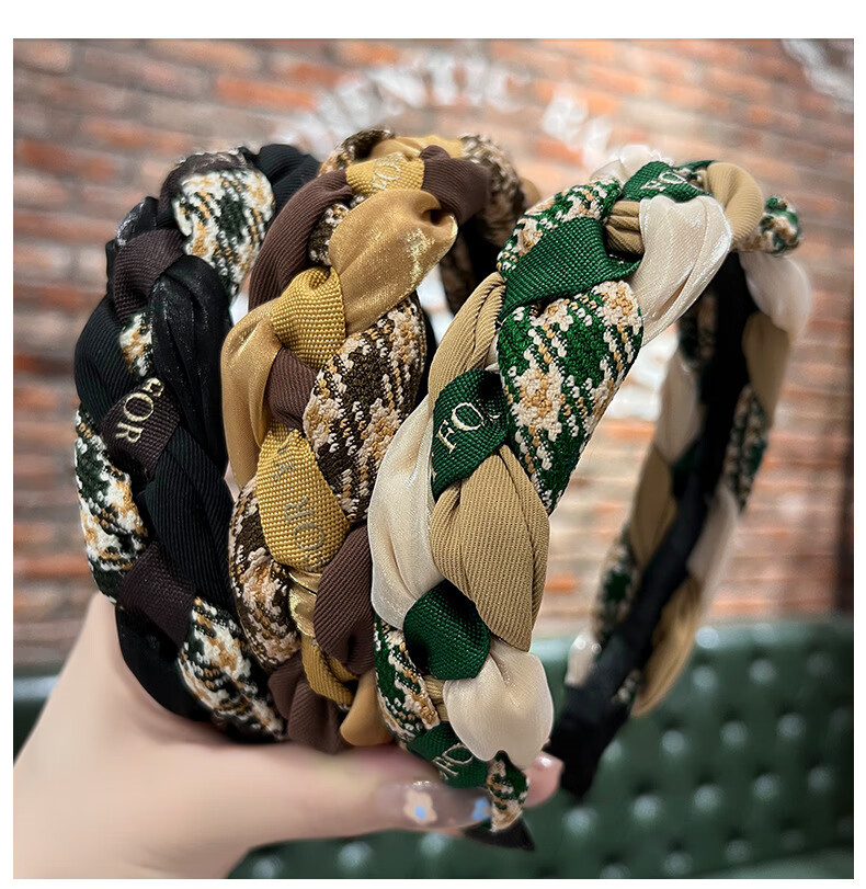 Jiaoxuefei Ruched Crystal Headband 2025 New High Crown Forehead Hair Press Tie Versatile Outdoor Headband 1