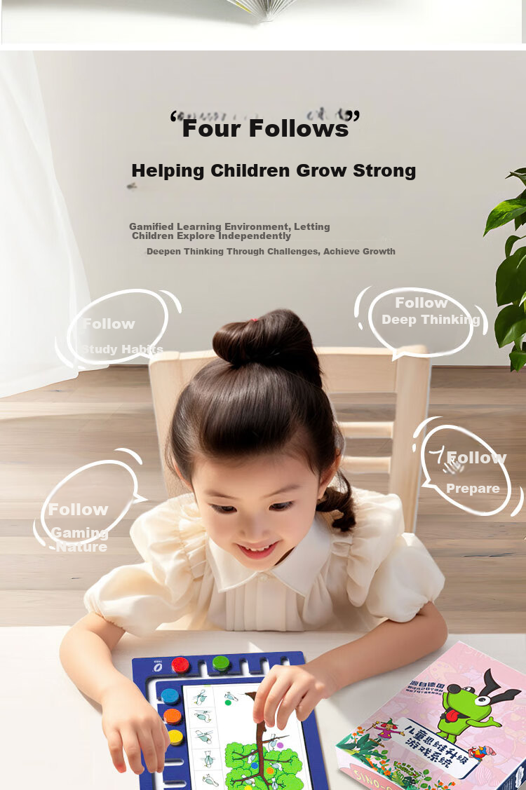 Luojigou 6-7 Years Old Simple Card Early Education Machine Toy for Boys And Girls, Kindergarten Thinking Training Children's Birthday Gift 4