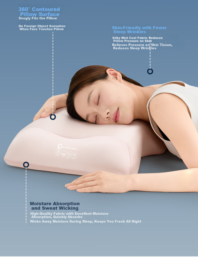 Hengyuanxiang Memory Foam Pillow, Class A Antibacterial, Zero Pressure Deep Sleep Pillow, Neck Protection, Cloud-Like SPA Slow Rebound Memory Cotton Pillow, Deep Sleep Pillow 18