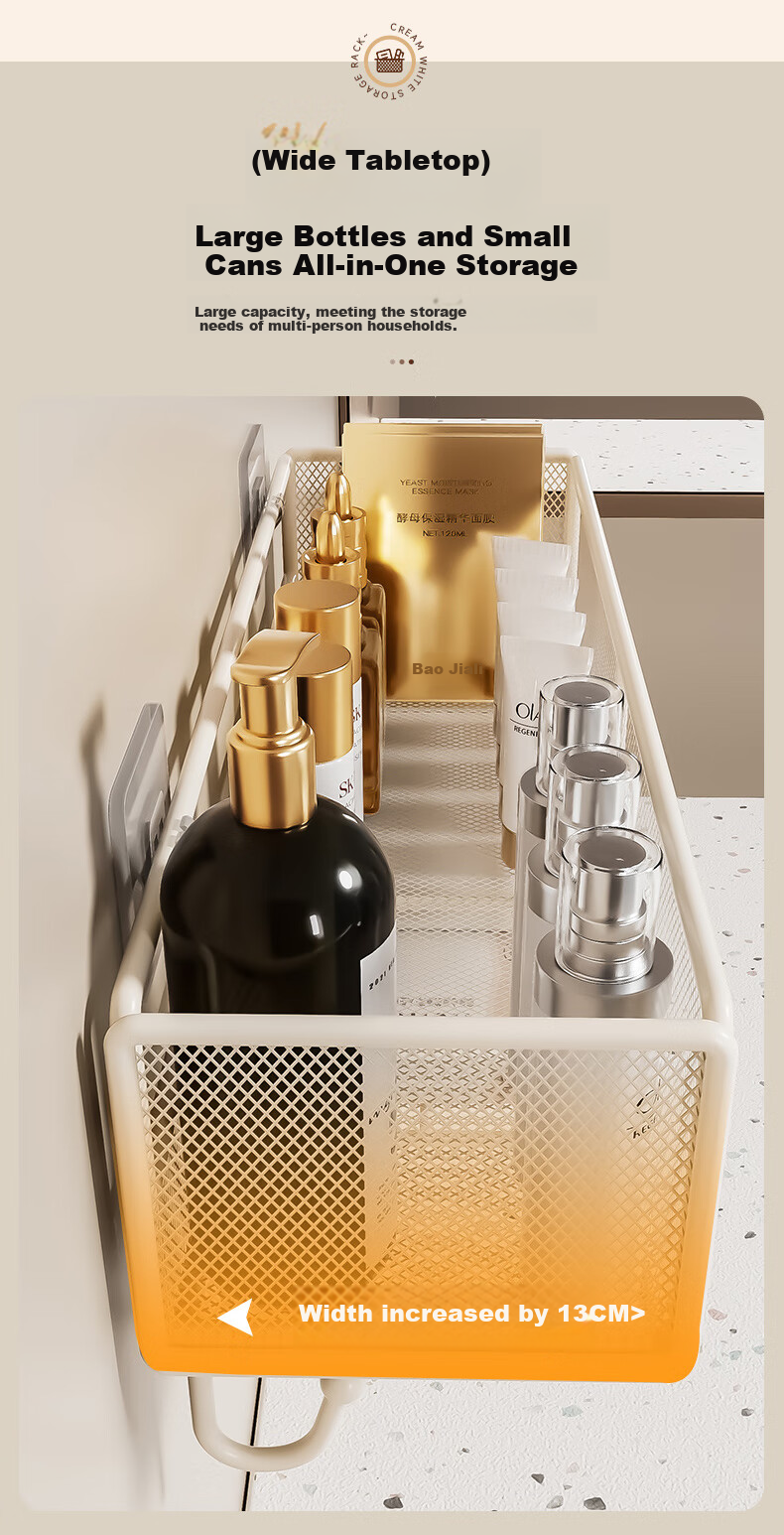 Baicaoyuan Toilet Storage Rack, Water Tank Organizer, Wrought Iron Bathroom Wall-Mounted Shelf, No Drilling Required, Bathroom Toilet Storage Rack 5